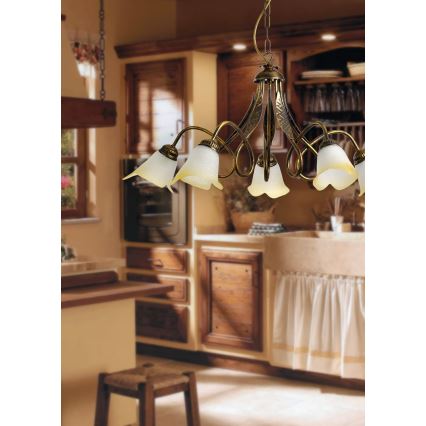 ONLI - Csillár láncon DOPPIO GIRO 3xE14/6W/230V bronz