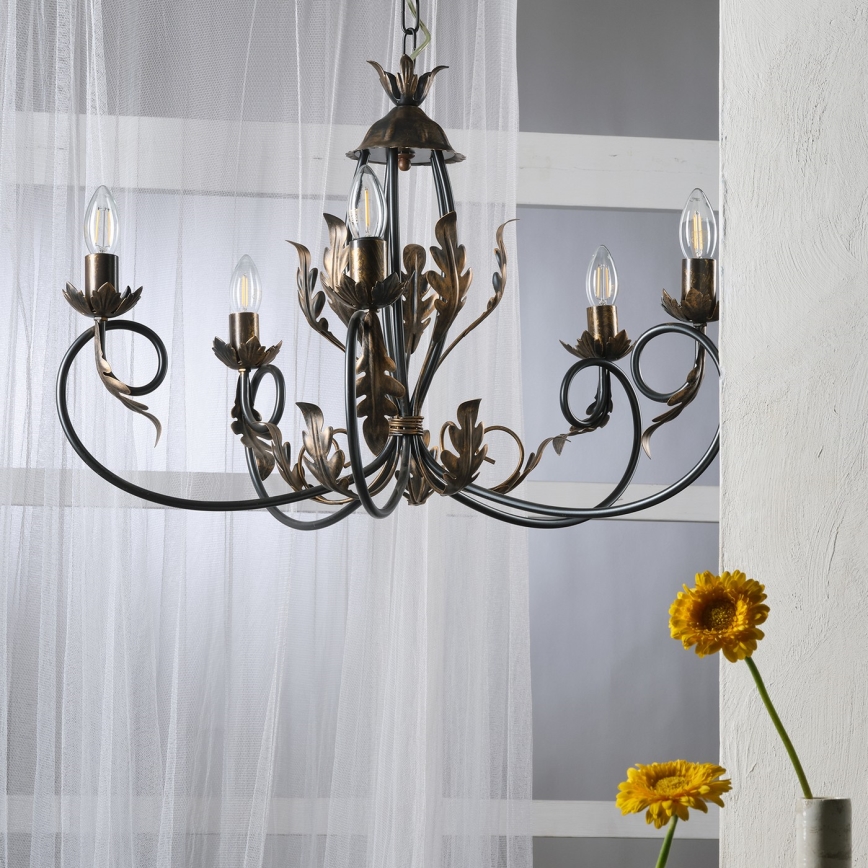 ONLI - Csillár láncon GRETEL 5xE14/6W/230V