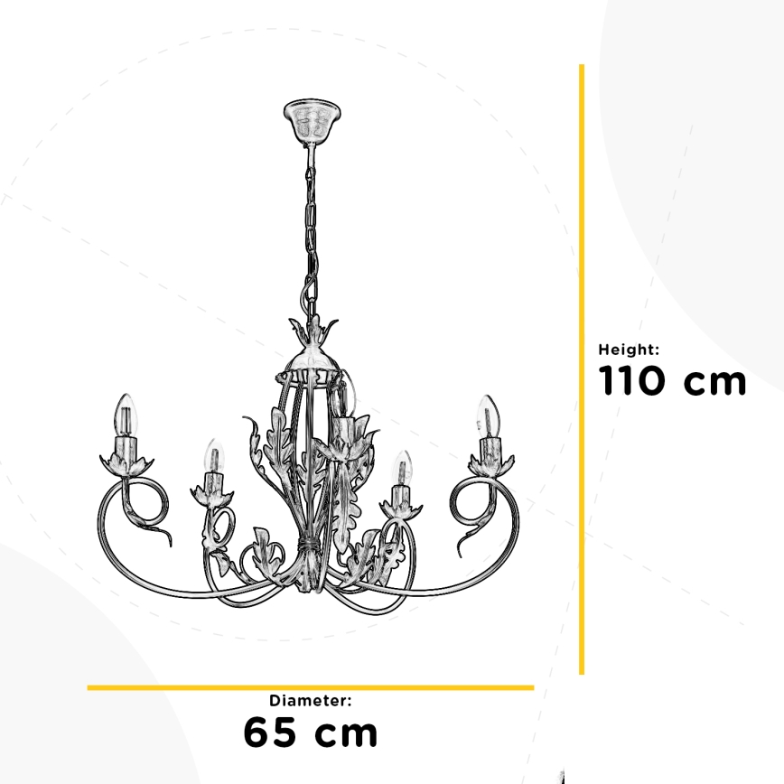 ONLI - Csillár láncon GRETEL 5xE14/6W/230V