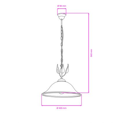 ONLI - Csillár láncon MIRA 1xE27/22W/230V átm. 40 cm