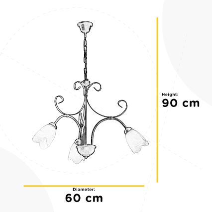 ONLI - Csillár láncon ODINO 3xE14/6W/230V