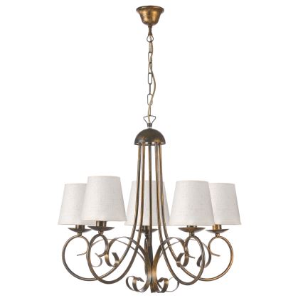 ONLI - Csillár láncon POMPEI 5xE14/6W/230V bronz