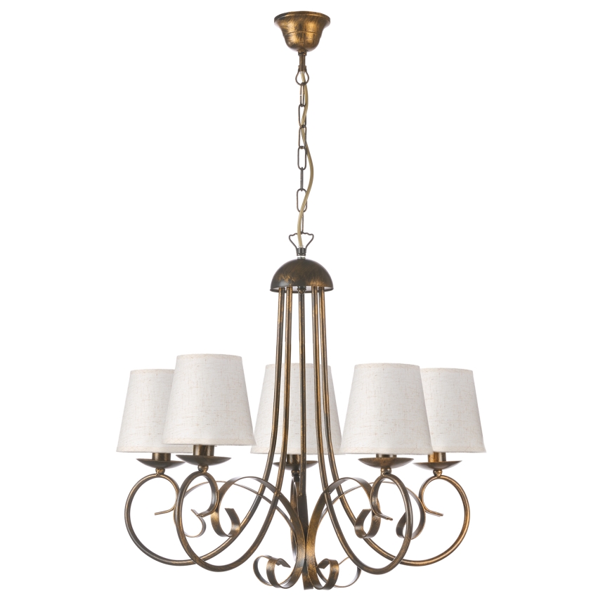 ONLI - Csillár láncon POMPEI 5xE14/6W/230V bronz