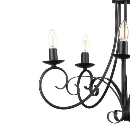 ONLI - Csillár láncon POMPEI 5xE14/6W/320V fekete