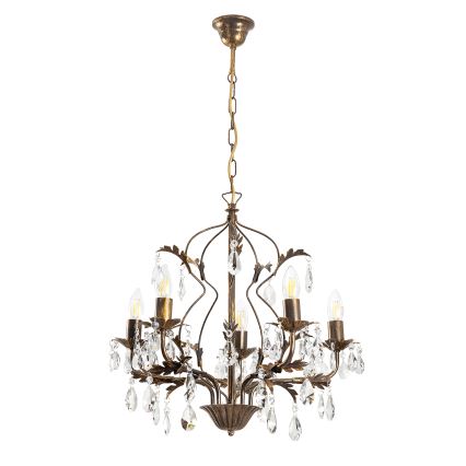 ONLI - Csillár láncon TERESA 5xE14/6W/230V bronz