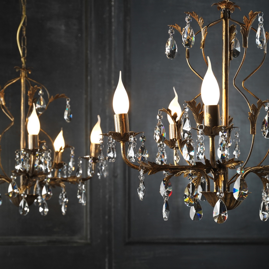 ONLI - Csillár láncon TERESA 5xE14/6W/230V bronz