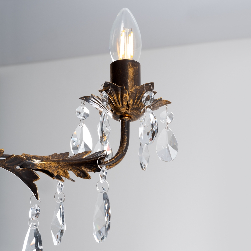 ONLI - Csillár láncon TERESA 5xE14/6W/230V bronz