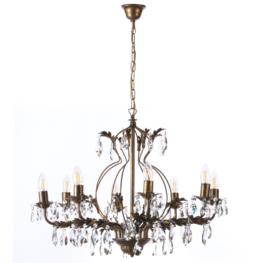 ONLI - Csillár láncon TERESA 8xE14/6W/230V bronz