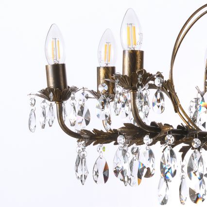 ONLI - Csillár láncon TERESA 8xE14/6W/230V bronz