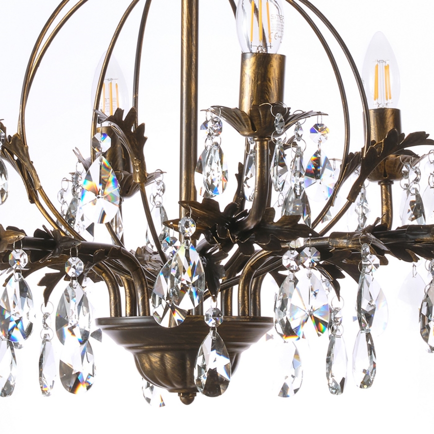 ONLI - Csillár láncon TERESA 8xE14/6W/230V bronz