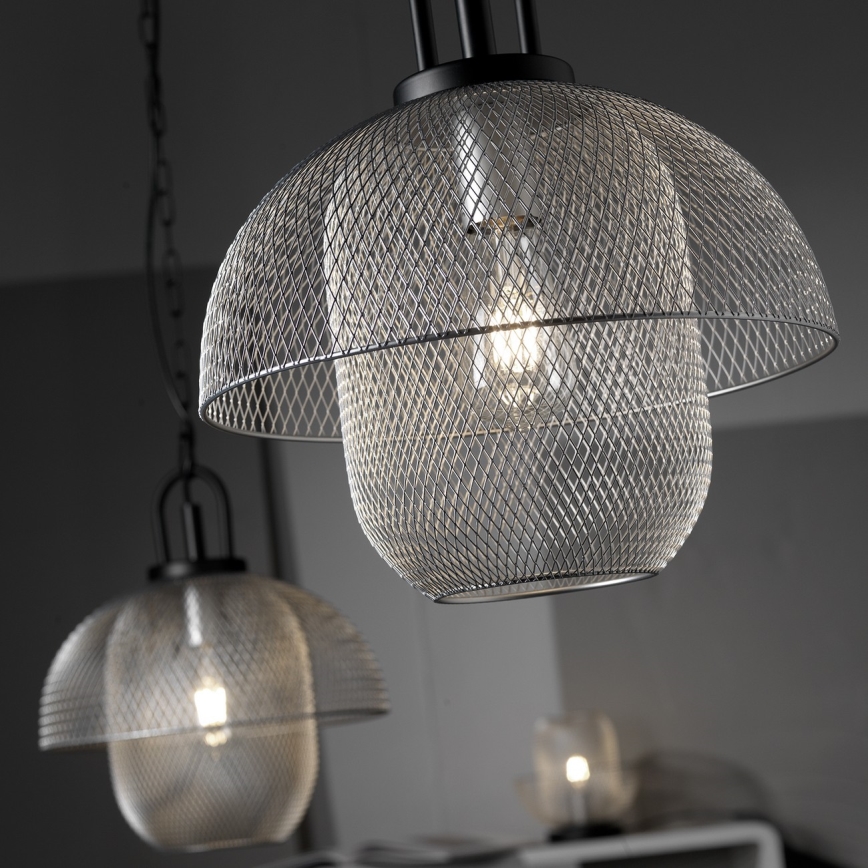 ONLI - Csillár láncon ZAIR 1xE27/22W/230V fekete/ezüst