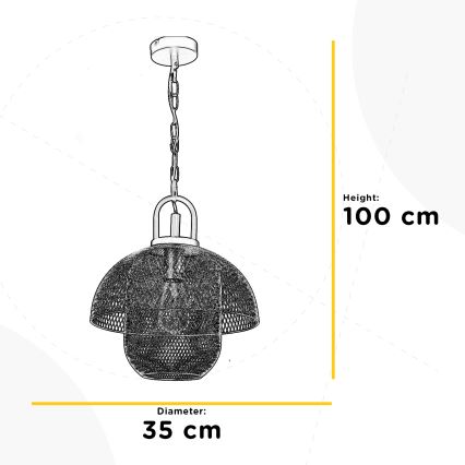 ONLI - Csillár láncon ZAIR 1xE27/22W/230V fekete/ezüst