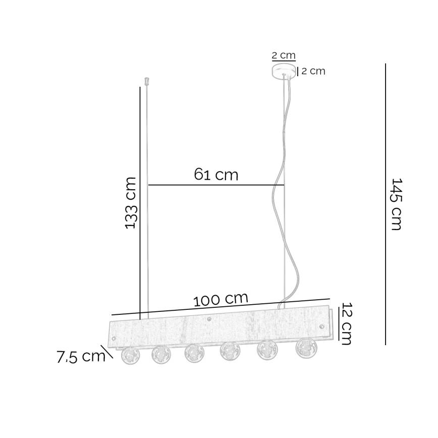 ONLI - Csillár zsinóron ARGO 6xE27/22W/230V szürke