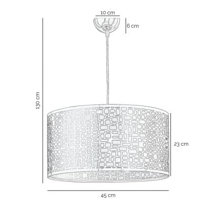 ONLI - Csillár zsinóron BRUCE 1xE27/15W/230V átm. 45 cm matt króm