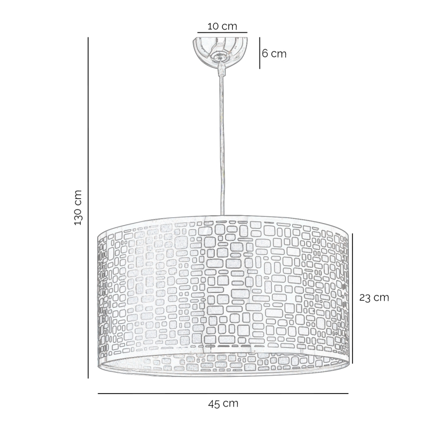 ONLI - Csillár zsinóron BRUCE 1xE27/15W/230V átm. 45 cm matt króm