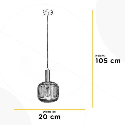 ONLI - Csillár zsinóron DOROTY 1xE27/22W/230V átm. 20 cm