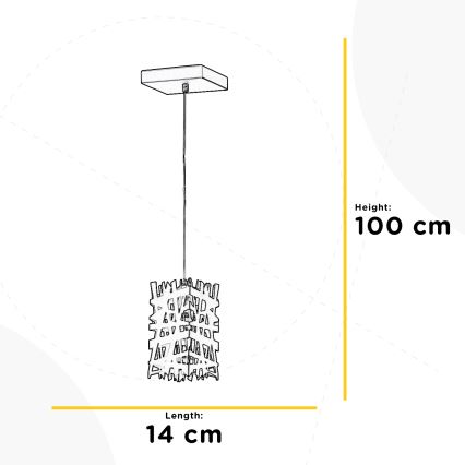 ONLI - Csillár zsinóron FORESTA 1xE27/15W/230V fekete