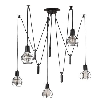 ONLI - Csillár zsinóron PÓK 5xE27/15W/230V pók fekete