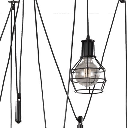 ONLI - Csillár zsinóron PÓK 5xE27/15W/230V pók fekete
