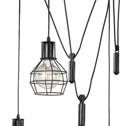 ONLI - Csillár zsinóron PÓK 5xE27/15W/230V pók fekete