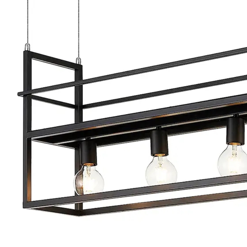 ONLI - Csillár zsinóron polccal JEFFER 4xE27/22W/230V fekete