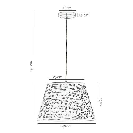 ONLI - Csillár zsinóron RICKY 1xE27/15W/230V átm. 40 cm fehér