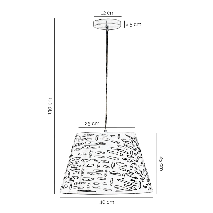 ONLI - Csillár zsinóron RICKY 1xE27/15W/230V átm. 40 cm fehér