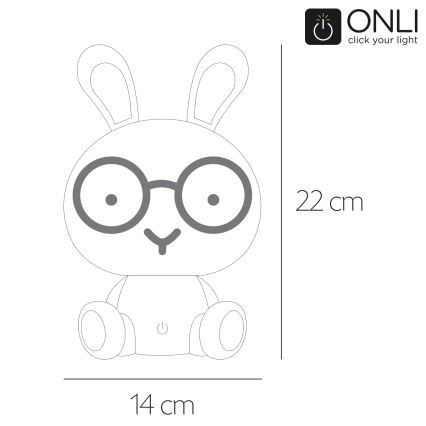 ONLI - LED dimmelhető gyerek éjjeli lámpa PUPPIES LED/3W/230V 22 cm nyuszi/kék