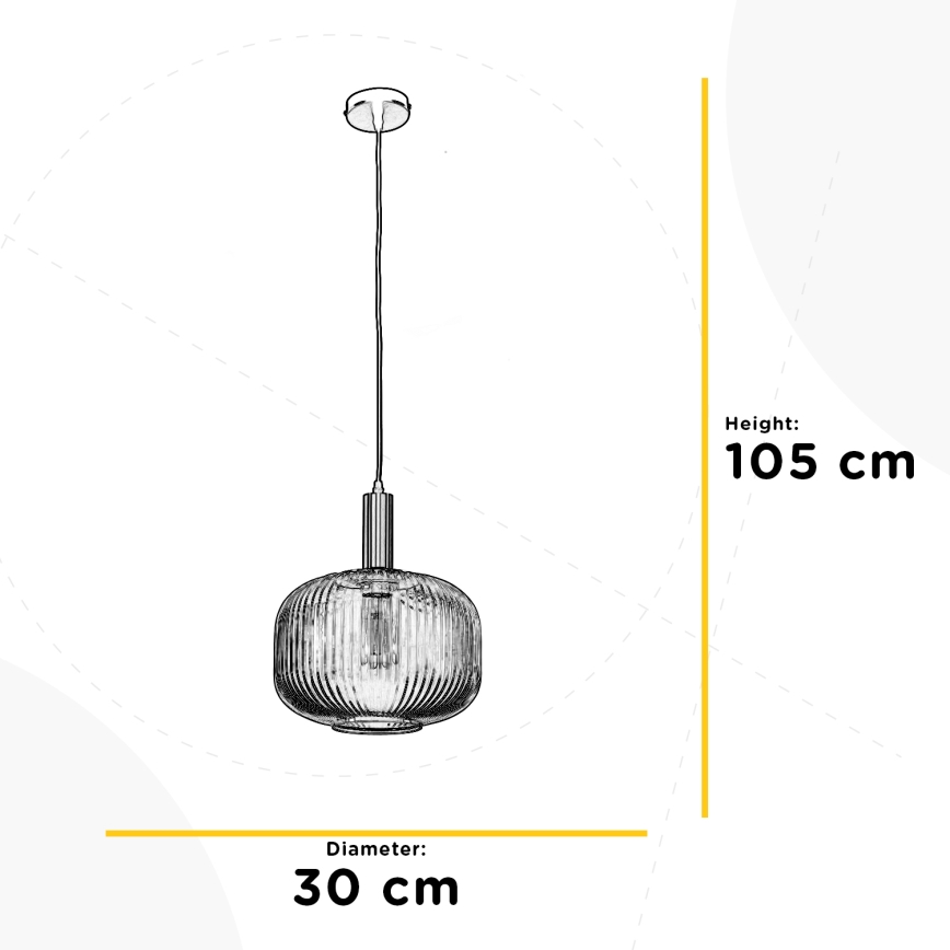 ONLI - DOROTY kábeles csillár 1xE27/15W/230V fehér/fényes króm