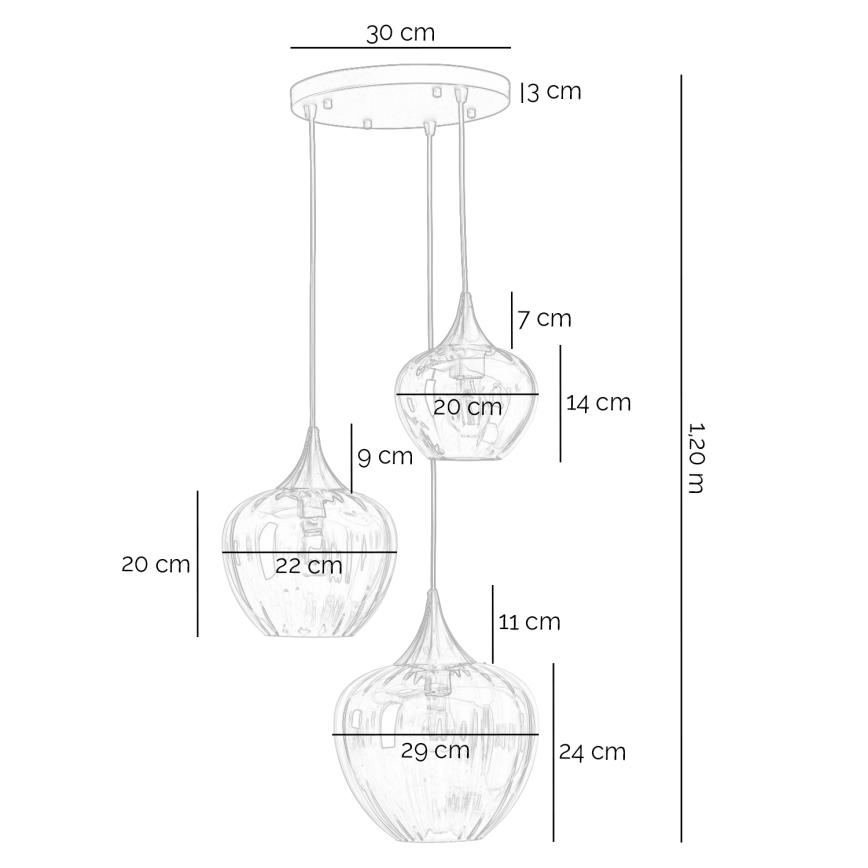 ONLI - ELIDE kábeles függőlámpa 3xE27/15W/230V fekete/réz