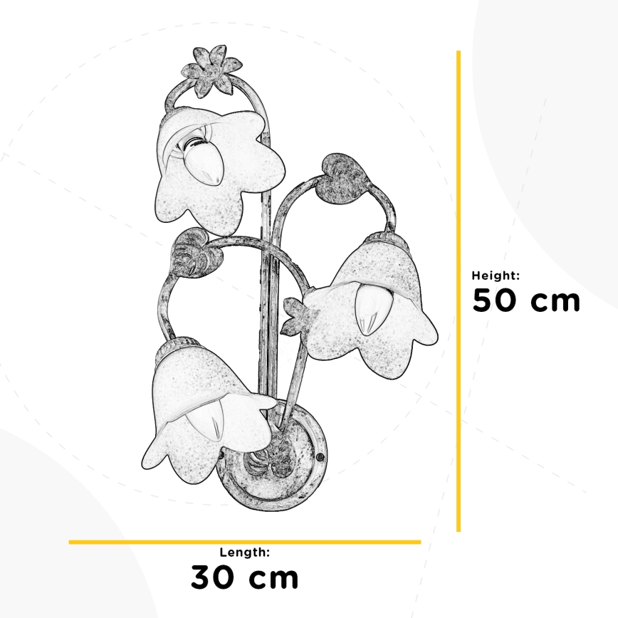 ONLI - Fali lámpa BOTTON DORO 3xE14/6W/230V