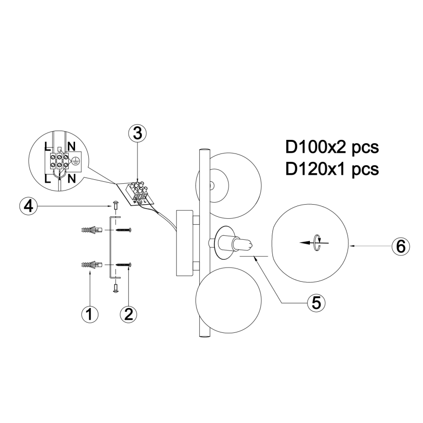ONLI - Fali lámpa PALOMA 3xG9/10W/230V arany