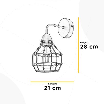 ONLI - Fali lámpa PÓK 1xE27/15W/230V fekete