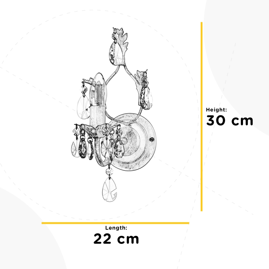 ONLI - Fali lámpa TERESA 1xE14/6W/230V bronz