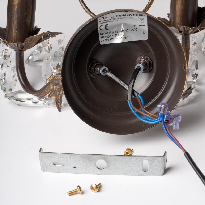 ONLI - Fali lámpa TERESA 2xE14/6W/230V bronz