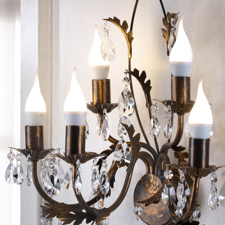 ONLI - Fali lámpa TERESA 5xE14/6W/230V bronz