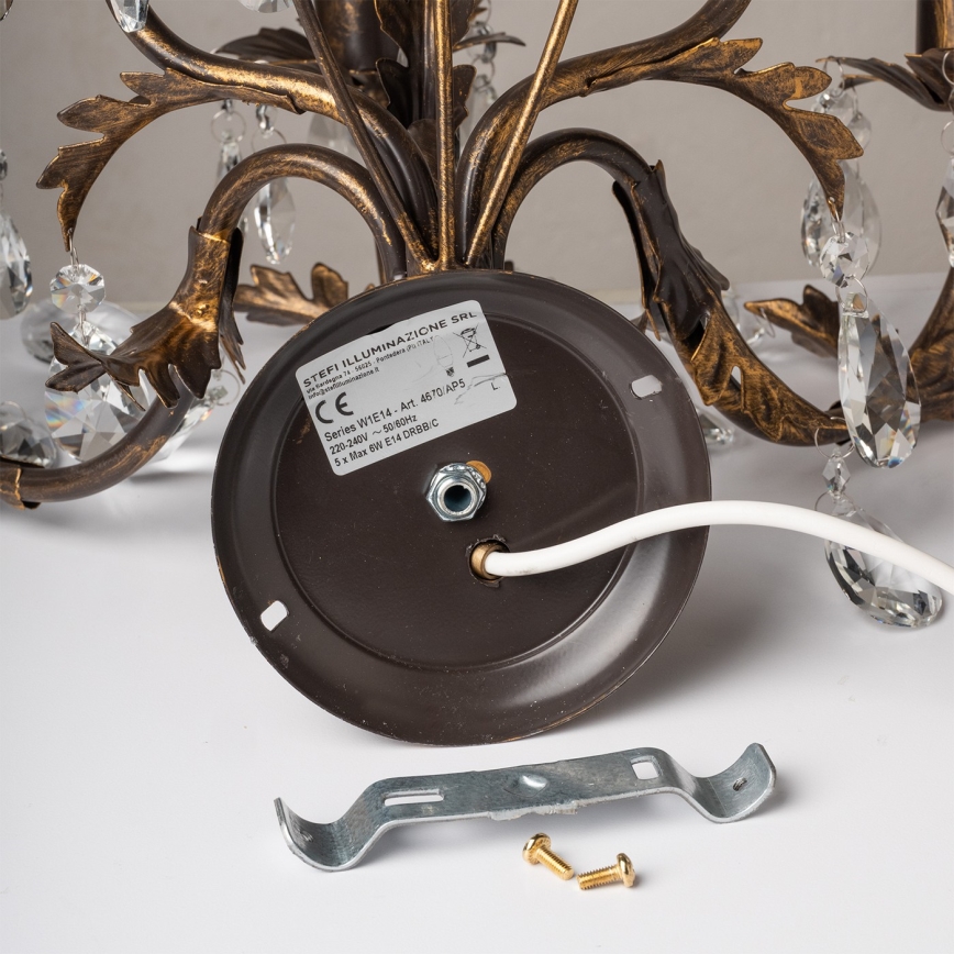 ONLI - Fali lámpa TERESA 5xE14/6W/230V bronz