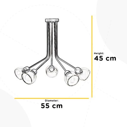 ONLI - Felületre szerelhető csillár DENVER 5xE14/6W/230V