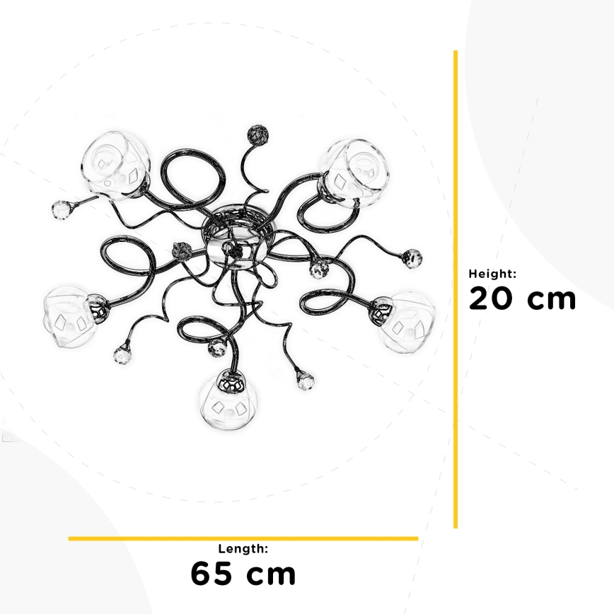 ONLI - Felületre szerelhető csillár WENDY 5xE14/6W/230V fényezett króm