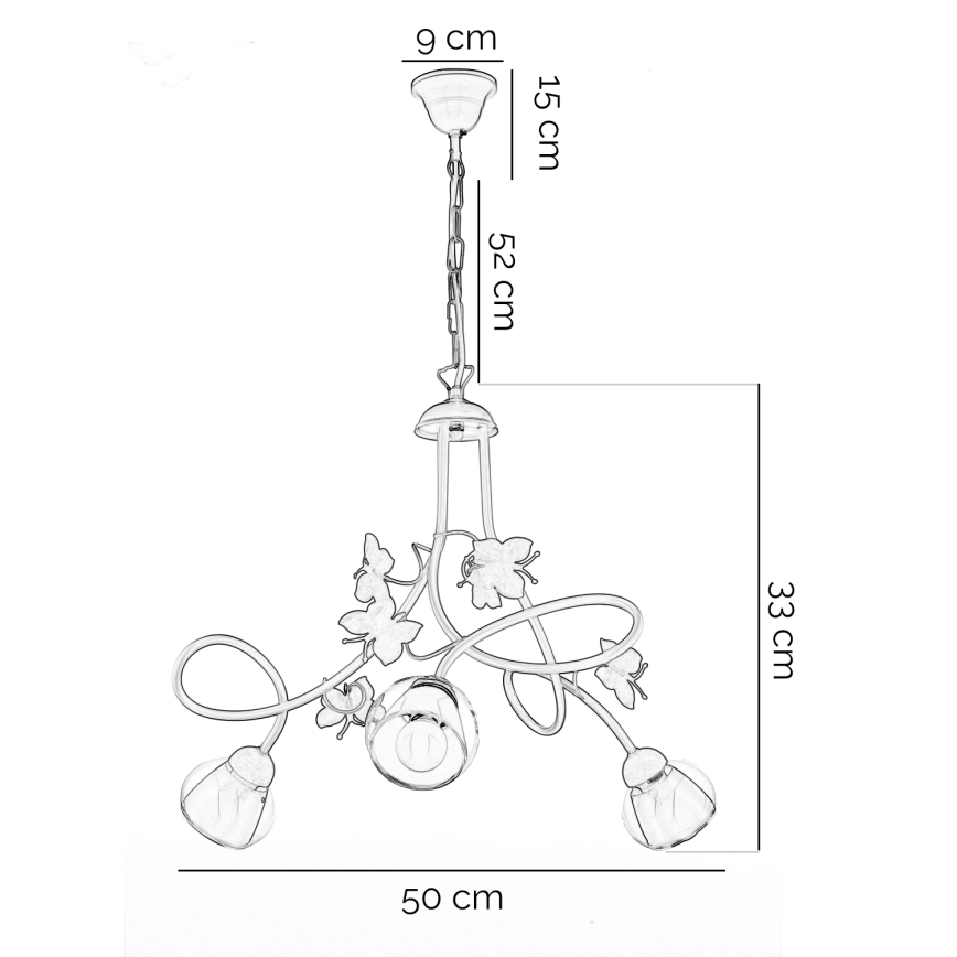 ONLI - Gyerek csillár BUTTERFLY 3xE14/6W/230V