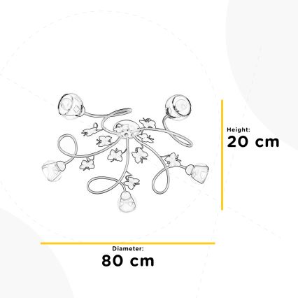 ONLI - Gyerek csillár BUTTERFLY 5xE14/6W/230V