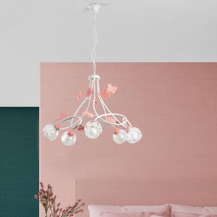 ONLI - Gyerek csillár BUTTERFLY 5xE14/6W/230V