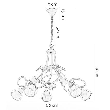 ONLI - Gyerek csillár BUTTERFLY 5xE14/6W/230V