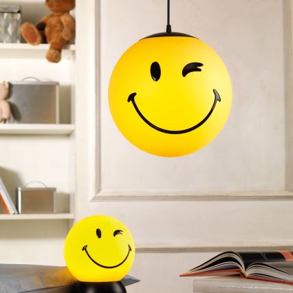 ONLI - Gyerekszoba csillár zsinóron SMILEY 1xE27/15W/230V sárga