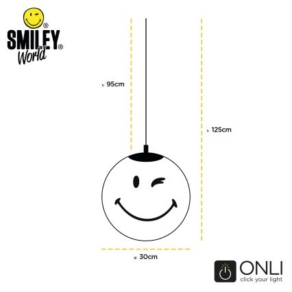 ONLI - Gyerekszoba csillár zsinóron SMILEY 1xE27/15W/230V sárga