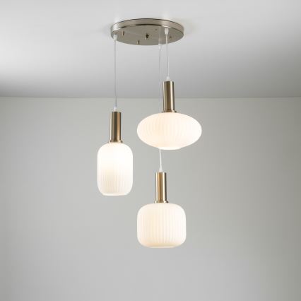 ONLI - Kábeles csillár DOROTY 3xE27/15W/230V fehér/fényes króm