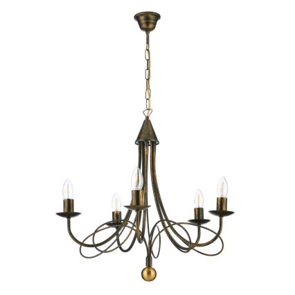 ONLI - Láncos csillár MILVIA 5xE14/6W/230V bronz
