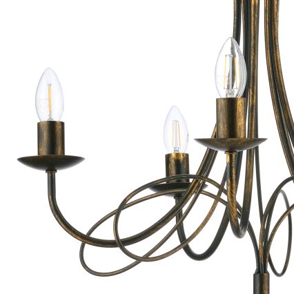ONLI - Láncos csillár MILVIA 5xE14/6W/230V bronz