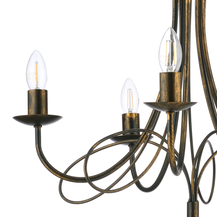 ONLI - Láncos csillár MILVIA 5xE14/6W/230V bronz