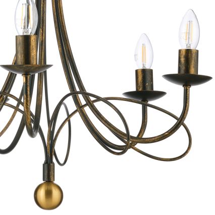 ONLI - Láncos csillár MILVIA 5xE14/6W/230V bronz